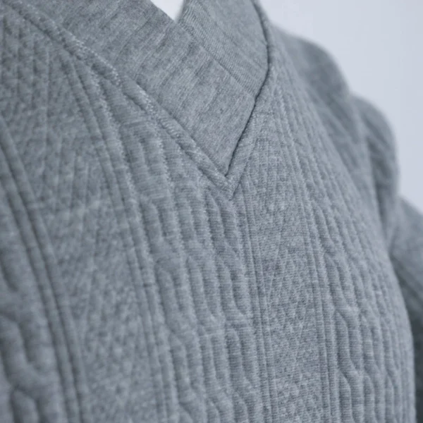 Men's casual trousers V-neck jacquard knit suit - Image 17
