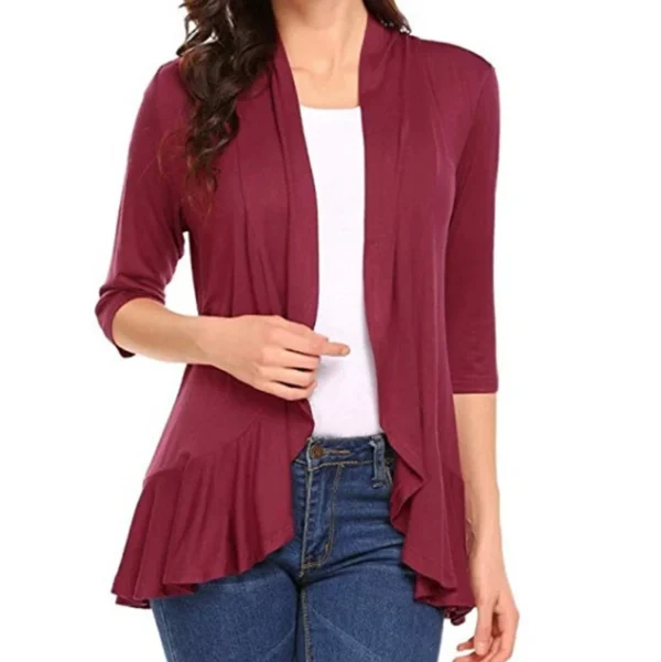 Women's solid color cardigan top - Image 15