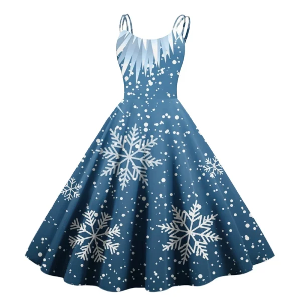 Women's Strapless Punk Sexy Gothic Cocktail Fashion Printed Dress Christmas - Image 26