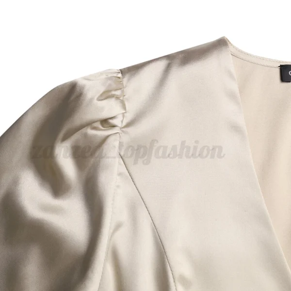 Women's cuff V-neck shirt dress - Image 10