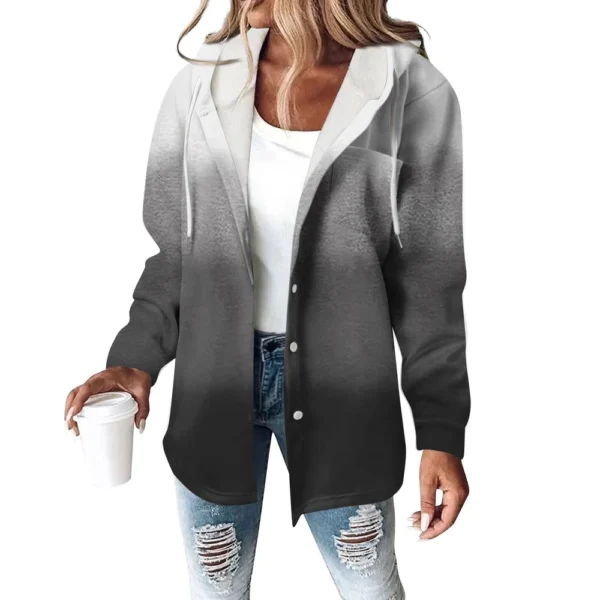 Women's Coat Casual And Fashionable Composite Thick And Warm Printed Hooded - Image 3