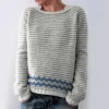 Women's Fashionable Casual Printed Round Neck Pullover Loose Long Sleeved - Image 16