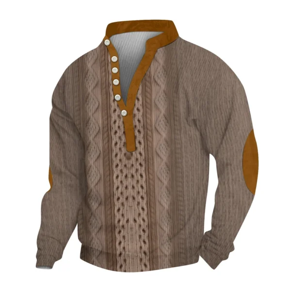 Men's Corduroy Cardigan 6-button Long-sleeved Sweatshirt - Image 29