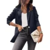 Women's solid color casual long-sleeved suit - Image 18