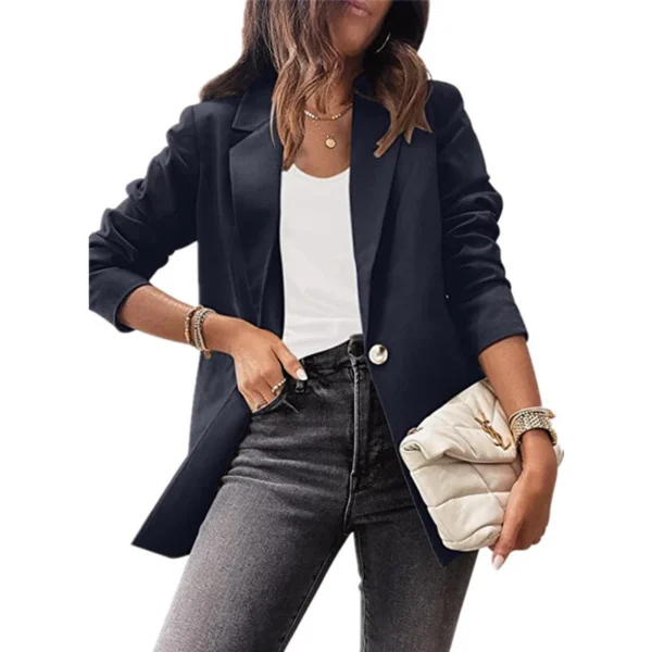Women's solid color casual long-sleeved suit - Image 18
