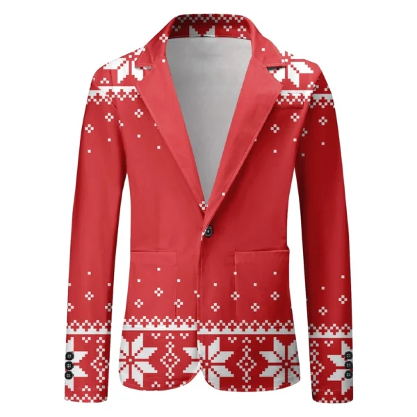 Unisex Winter Christmas Prints Suit Jackets Unisex Casual Fashion Button Jackets - Image 20