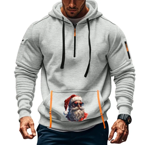 Men's Printed Sweatshirt Hoodie Zipper Arm Pocket Cardigan Men's Sports Large - Image 25