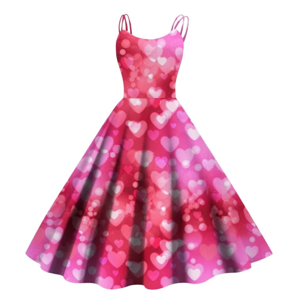 Christmas Ladies Casual Fashion Flower Print Sexy Off Shoulder Punk Retro Skirt - Image 20