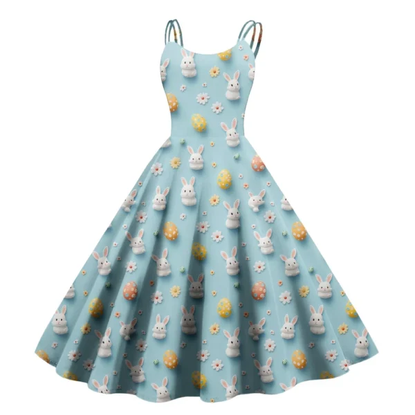 Women's Loose Casual Easter Printed Dresses Summer Sundresses Fashion Dress - Image 34