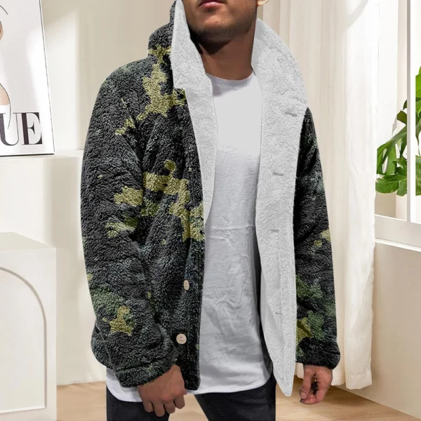 Men'S Winter Zipper Hooded Fleece Sweatshirt With Patch Pocket Casual Jacket - Image 16