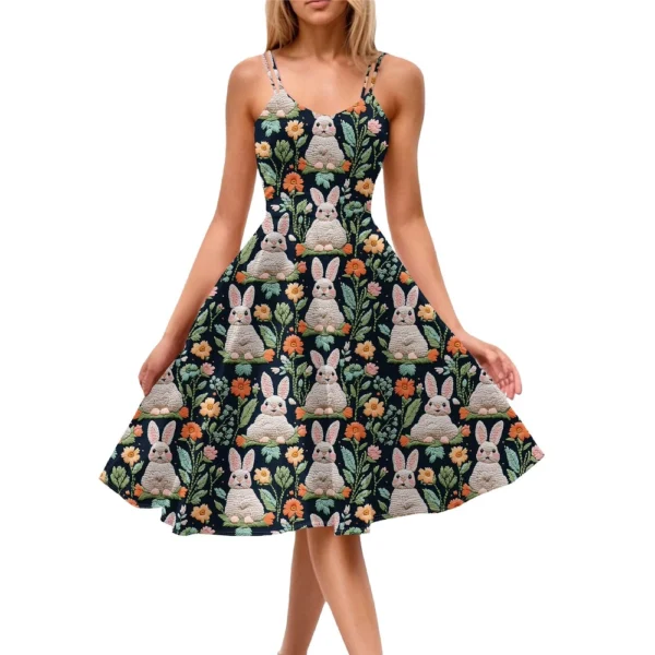 Women's Casual Fashion Print Sexy Off Shoulder Punk Retro Dress Retro Dress - Image 12