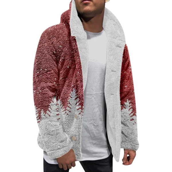 Men'S Winter Zipper Hooded Fleece Sweatshirt With Patch Pocket Casual Jacket - Image 26