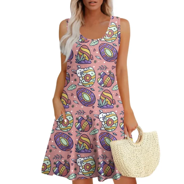 Women's Easter Summer Printed Casual Loose Sundresses Fashion Dresses Dress - Image 2