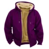 Men's Casual Zippered Pocket Hooded Jacket Men's Solid Color Fashion Warm Jacket - Image 32