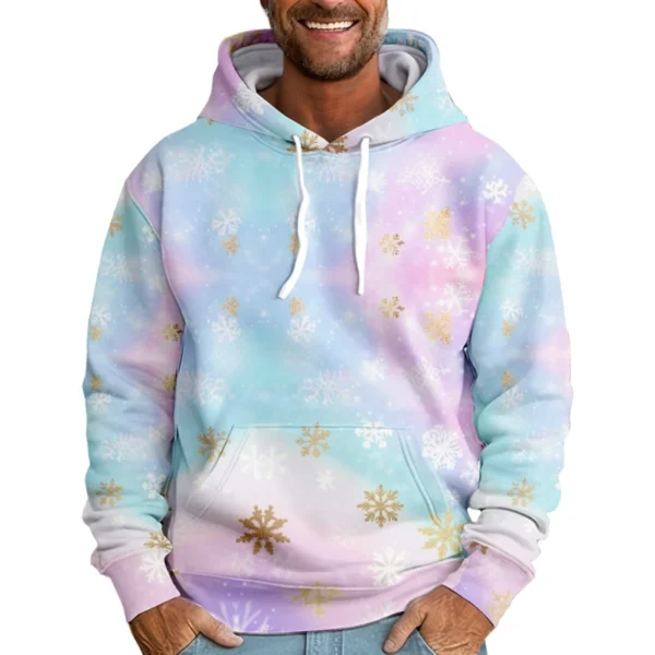 Men's Loose Printed Hooded Sweatshirt Men's Casual Fashion Sports Sweatshirt - Image 25