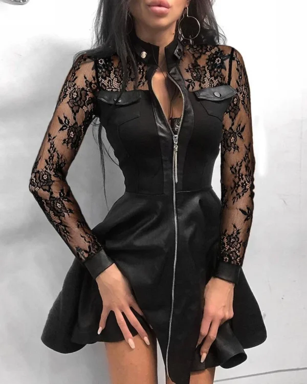 Split-waist dress woman lace-up - Image 18