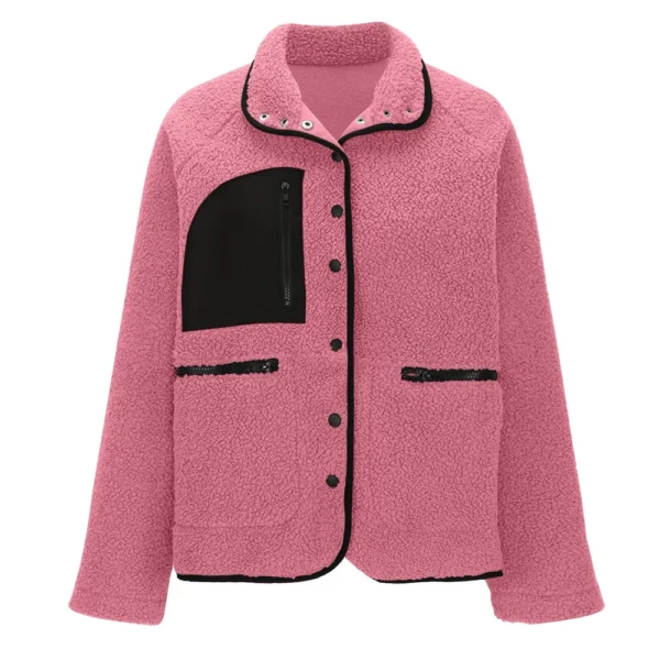 Women's Coat Casual And Fashionable Thick And Warm Solid Color Patchwork Jacket - Image 28