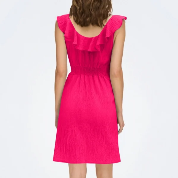 Women's Fashion Casual Square Neck Ruffle Casual Straight Dresses - Image 11