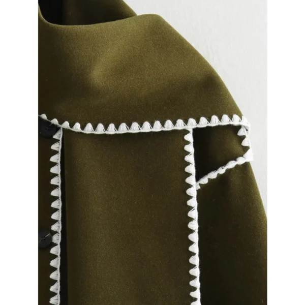 Women's scarf with patchwork tweed coat - Image 21