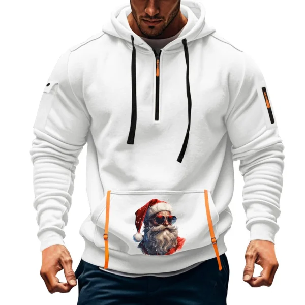 Men's Printed Sweatshirt Hoodie Zipper Arm Pocket Cardigan Men's Sports Large - Image 34