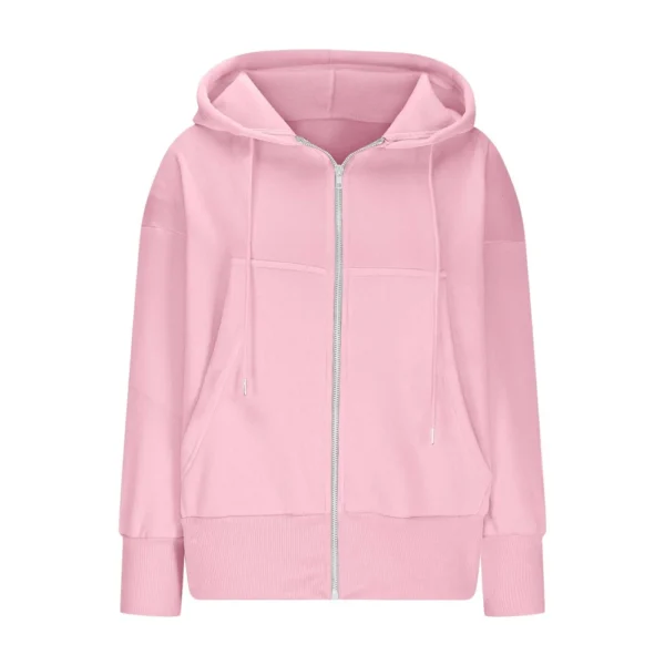 Women's Full Zip Up Hoodie Long Sleeve Hooded Sweatshirts Pockets Jacket Coat - Image 26