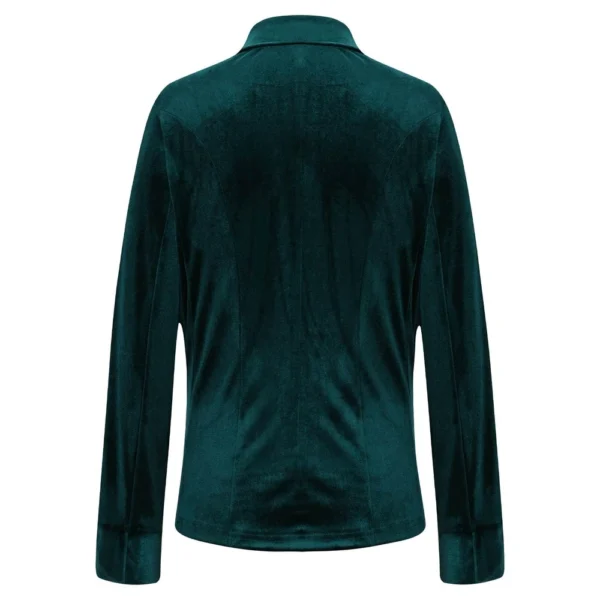Women's Long Sleeved Lapel Solid Color Gold Velvet Loose Small Suit Jacket - Image 12