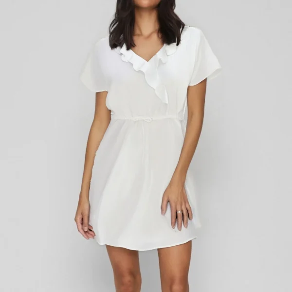 Women's Fashion Casual V-Neck Ruffle Tunic Dresses - Image 22