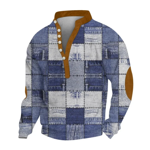 Men's Corduroy Cardigan 6-button Long-sleeved Sweatshirt - Image 14