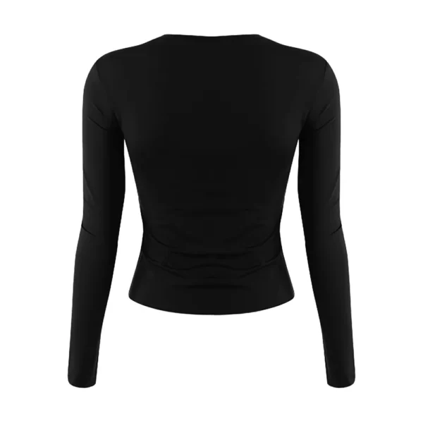 Women's Basic Long Sleeve Tops Slim Fit Stretchy Crew Neck T-Shirt Plain US - Image 11