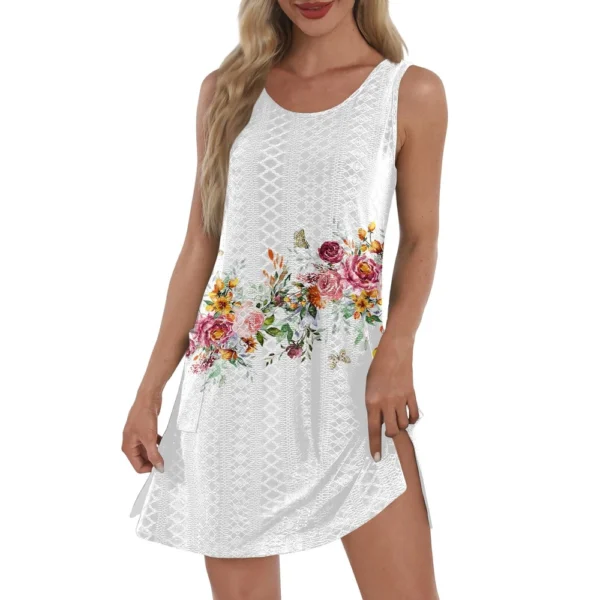 Women's Casual Sundress With Pockets Summer Boho Beach Dress T-Shirts Dress V - Image 55