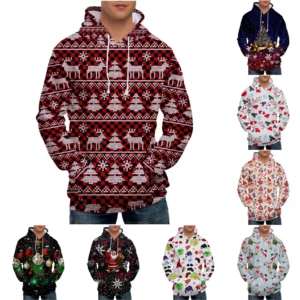 Men's Loose Printed Hooded Sweatshirt Men's Casual Fashion Sports Sweatshirt