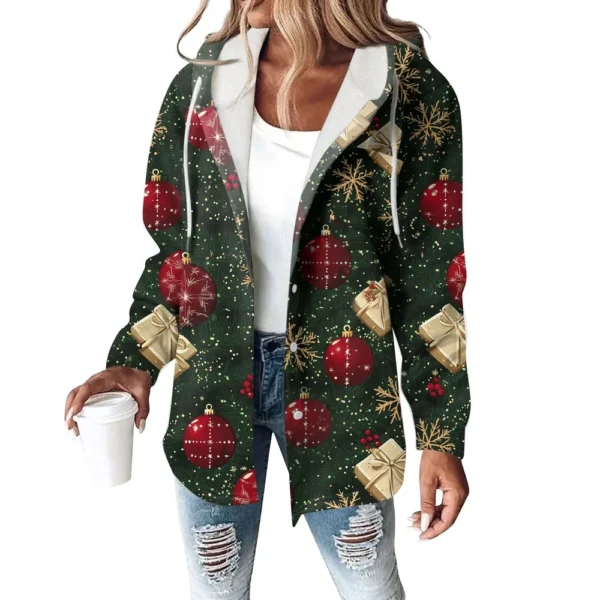 Women's Coat Casual And Fashionable Composite Thick And Warm Printed Hooded - Image 17