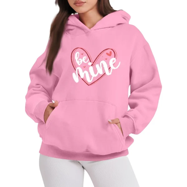 BE MIME Women's Fashion Casual Pullover Hoodie Valentine's Day Printed - Image 28