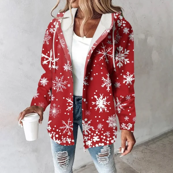 Women's Coat Casual And Fashionable Composite Thick And Warm Printed Hooded - Image 28