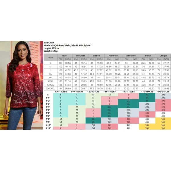 Women's Tops Easter Fashion Basic 3/4 Sleeve Printed Plus Size Casual Pullover - Image 21