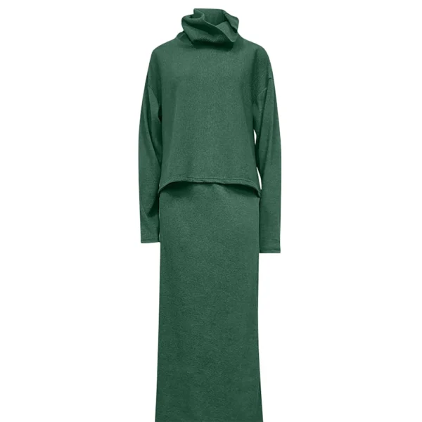 Women's Casual Loose Knit Sweater Top Long Skirt Two-piece Set - Image 10