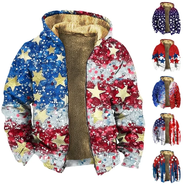 Men's Warm Zip Up Sweatshirt Fleece Thick Winter Hoodie Heavyweight Coats.