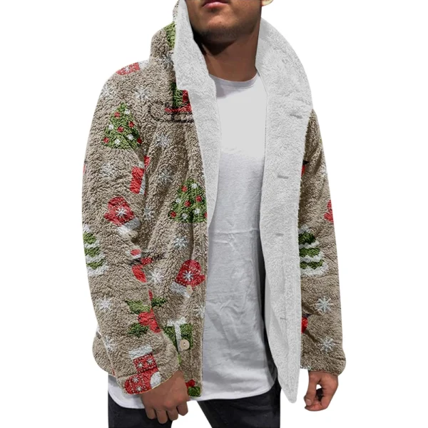 Men'S Winter Zipper Hooded Fleece Sweatshirt With Patch Pocket Casual Jacket - Image 6