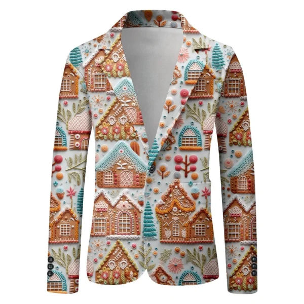 Unisex Winter Christmas Prints Suit Jackets Unisex Casual Fashion Button Jackets - Image 17