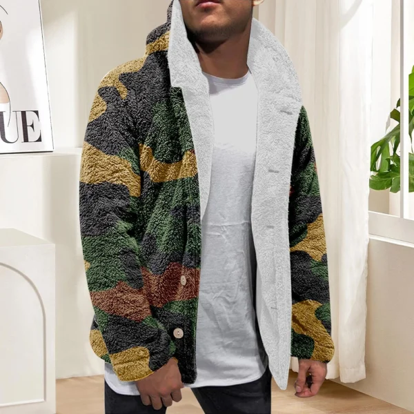 Men'S Winter Zipper Hooded Fleece Sweatshirt With Patch Pocket Casual Jacket - Image 13