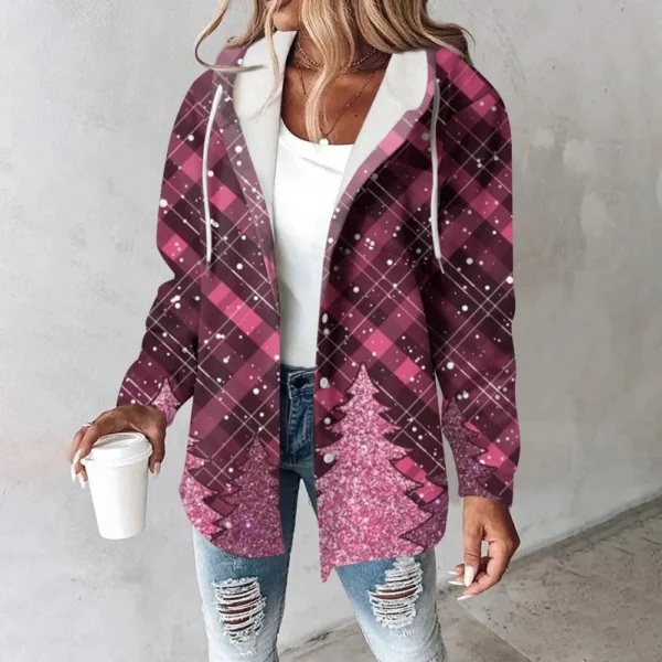 Women's Coat Casual And Fashionable Composite Thick And Warm Printed Hooded - Image 43
