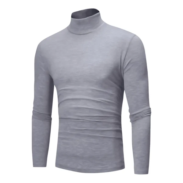 Men's Warm T-shirt Long Sleeved Warm Top Winter Sweater Warm Sports Shirt - Image 23