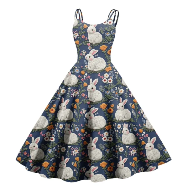 Women's Loose Casual Easter Printed Dresses Summer Sundresses Fashion Dress - Image 26