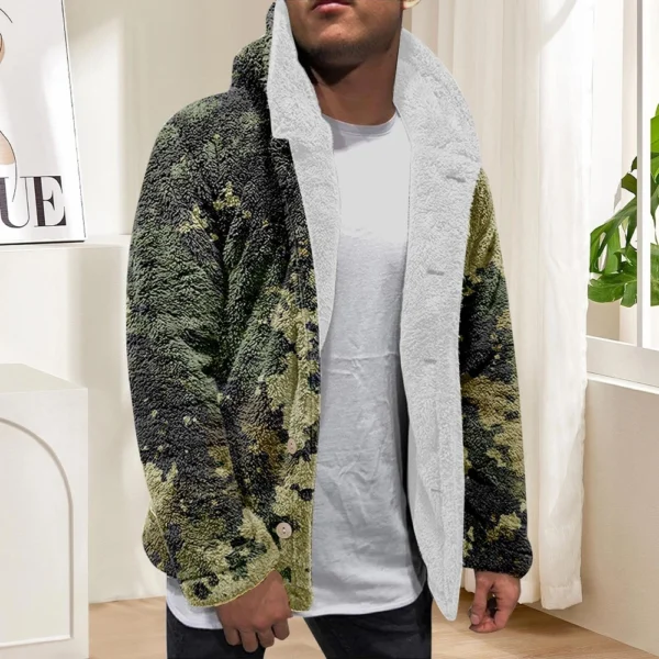 Men'S Winter Zipper Hooded Fleece Sweatshirt With Patch Pocket Casual Jacket - Image 28