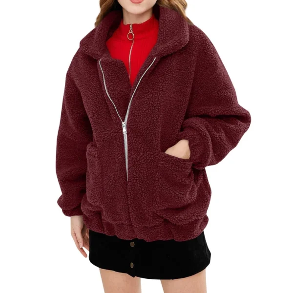 Fashion Women High Collar Solid Casual Sleeve Pullover Blouse Long Sleeve - Image 2