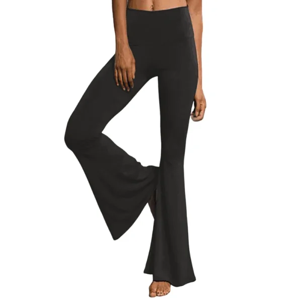 Women's Solid Color Relaxed Sports Casual High-waisted Flared Yoga Pants Long - Image 14