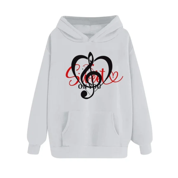SWEET ON YOU Women's Fashion Casual Pullover Hoodie Valentine's Day Printed - Image 11