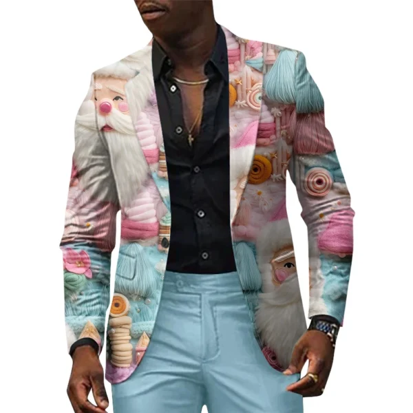 Unisex Winter Christmas Prints Suit Jackets Unisex Casual Fashion Button Jackets - Image 31