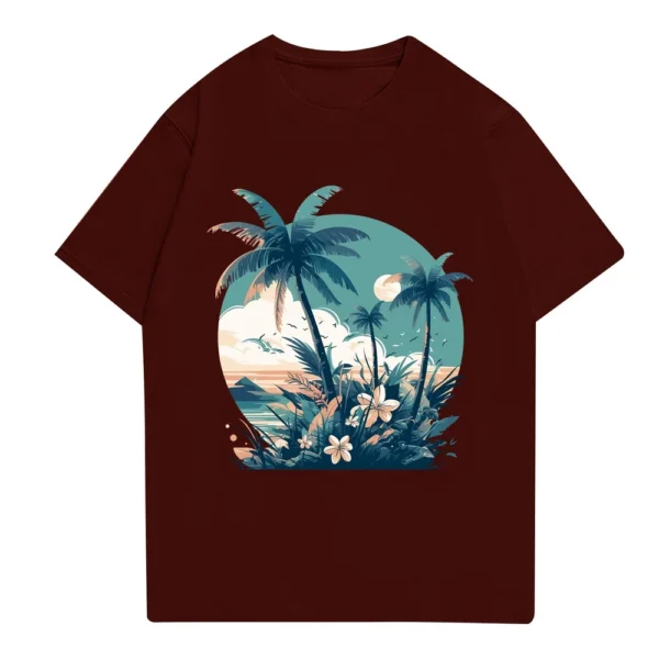 Men's Stand Collar Short Sleeve Shirt Loose Leisure Holiday Shirt Man - Image 28