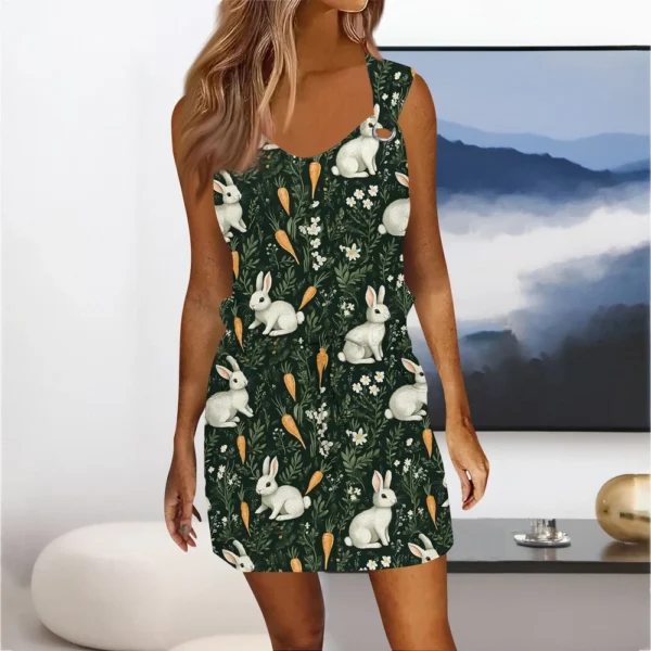 Women's Loose Fashion Casual Sundresses Summer Easter Dresses Printed Dress - Image 19